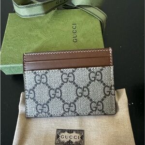 Gucci Brown and Gray Key & Card Holder